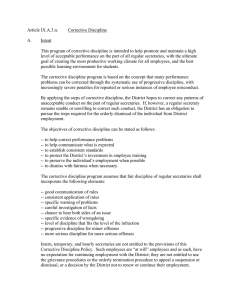 Article IX.A.3.n. Corrective Discipline  A.