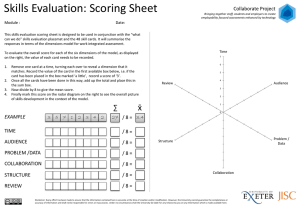 Skills Evaluation: Scoring Sheet Collaborate Project