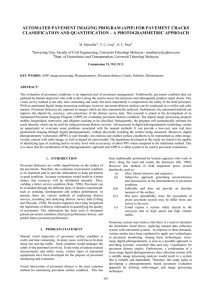 AUTOMATED PAVEMENT IMAGING PROGRAM (APIP) FOR PAVEMENT CRACKS