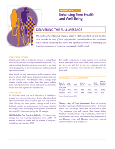 Enhancing Teen Health and Well-Being DELIVERING THE FULL MESSAGE