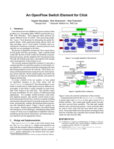 An OpenFlow Switch Element for Click Yogesh Mundada , Rob Sherwood