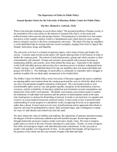 The Importance of Ethics in Public Policy:
