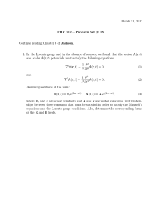 March 21, 2007 PHY 712 – Problem Set # 18 , t