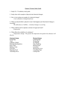 Science Study Guide: Physical & Chemical Changes