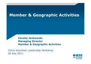 Member &amp; Geographic Activities Cecelia Jankowski Managing Director China Volunteer Leadership Workshop