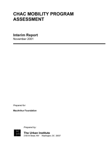 CHAC MOBILITY PROGRAM ASSESSMENT Interim Report November 2001