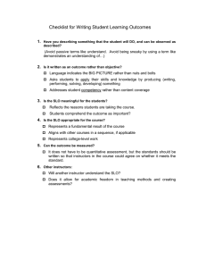 Checklist for Writing Student Learning Outcomes  1.