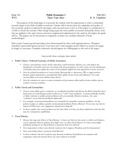 Econ 741 Fall 2011 WVU Paper Topic Ideas