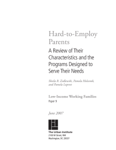 Hard-to-Employ Parents A Review of Their Characteristics and the