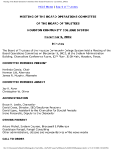 MEETING OF THE BOARD OPERATIONS COMMITTEE OF THE BOARD OF TRUSTEES