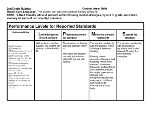 2nd Grade Math Rubrics: Addition, Subtraction, Place Value