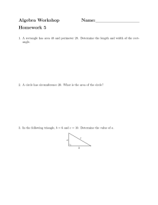 Algebra Workshop Name: Homework 5