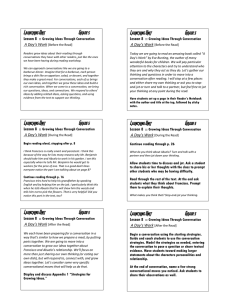 Lesson 8  :: A Day’s Work Growing Ideas Through Conversation