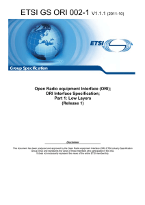 ETSI GS ORI 002-1 V1.1.1  Open Radio equipment Interface (ORI);