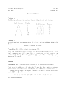 Math 332: Abstract Algebra Jim Belk Prof. Belk March 8, 2013