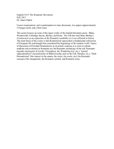 English 3315: The Romantic Movement Fall, 2013 Dr. James Pipkin