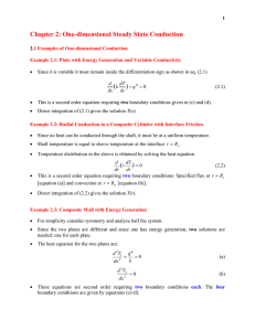 Chapter 2: One-dimensional Steady State Conduction