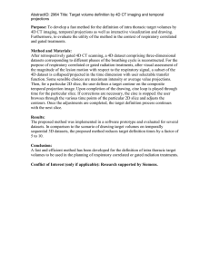 Purpose: 4D CT imaging, temporal projections as well as interactive visualization... Furthermore, to evaluate the utility of the method in the...