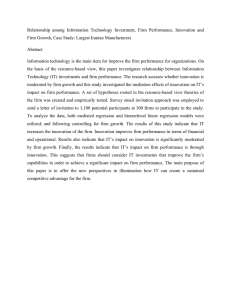Relationship among Information Technology Investment, Firm Performance, Innovation and