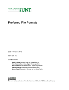 Preferred File Formats  Date:  Version: Contributors: 
