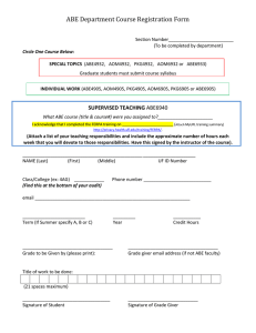 ABE Department Course Registration Form