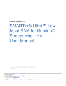 ™ Low SMARTer® Ultra Input RNA for Illumina® Sequencing - HV
