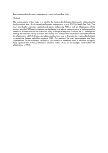 Determinants of performance management system in South East Asia Abstract