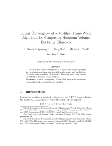 Linear Convergence of a Modified Frank-Wolfe Algorithm for Computing Minimum Volume