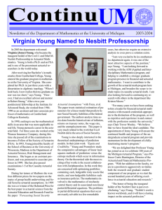 UM Continu Virginia Young Named to Nesbitt Professorship