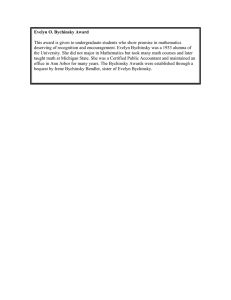 Evelyn O. Bychinsky Award: Math Recognition