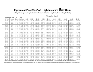 High Moisture Ear Corn Price Conversion Table