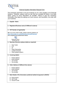 External Supplier Information Request Form