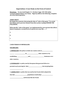 Imperialism in Nigeria: A Case Study Worksheet