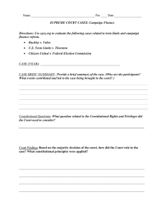 S.C. Cases Campaign Finance WS