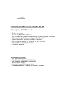 September 15, 2009 Agenda