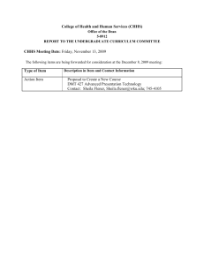 College of Health and Human Services (CHHS)  CHHS Meeting Date:
