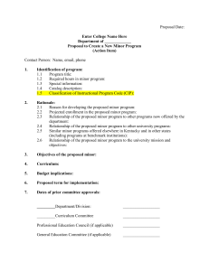 New Minor Proposal Forms