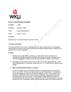 Course Equivalency