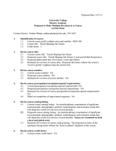 Multiple Revisions to a Course : Hon 380