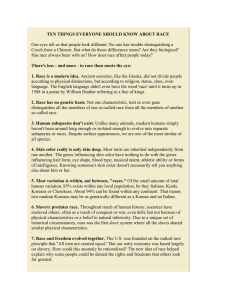 Handout—Ten Things Everyone Should Know About Race