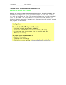Chemistry 4010 Assignment, Visit Ship Follow-up  (CxC formal, writing after review)