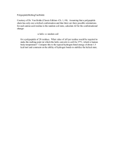 PolypeptideMeltingVanHolde  Courtesy of Dr. Van Holde (Classic Edition--Ch. 1, #4). ...