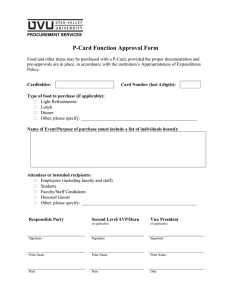 P-Card Function Approval Form