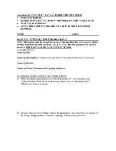 Theater Critique Form - Extra Credit Assignment