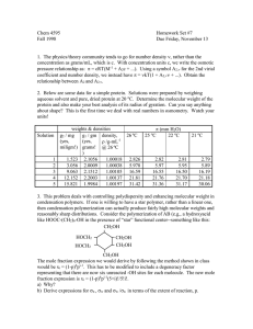 Chem 4595  Homework Set #7 Fall 1998