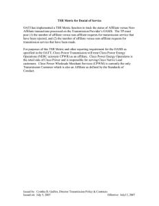 TSR Metric for Denial of Service