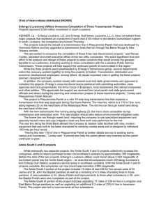 June 4, 2009: News Release of Press Conference Kenner, LA