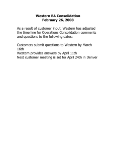 Western BA Consolidation February 26, 2008