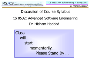 Course Plan and Syllabus Discussion