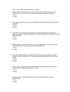 1. Tugas – True Or False : System Operations &amp; Support